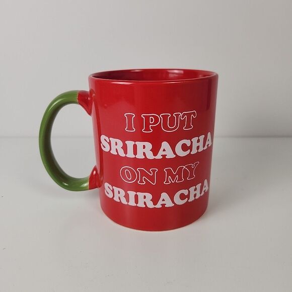 I Put Sriracha on my Sriracha Coffee Mug Tea Cup Tuong Ot Red Green Rooster - Picture 3 of 8